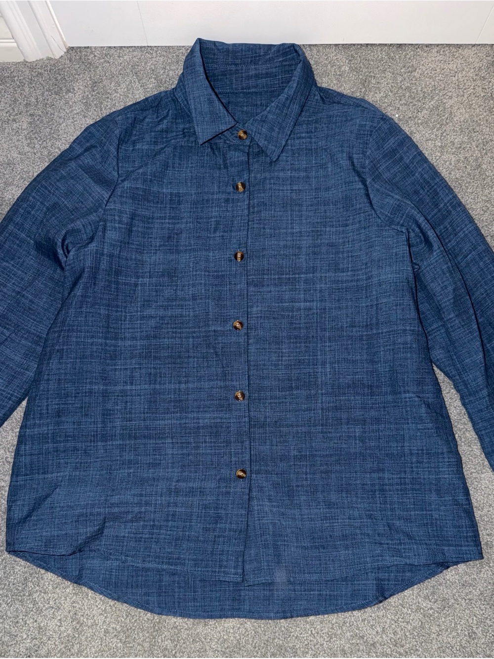 Classic Navy Button-Up Men’s Shirt